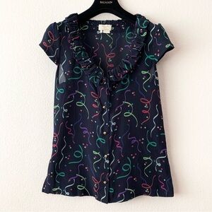New Kate spade 100% silk confetti blouse